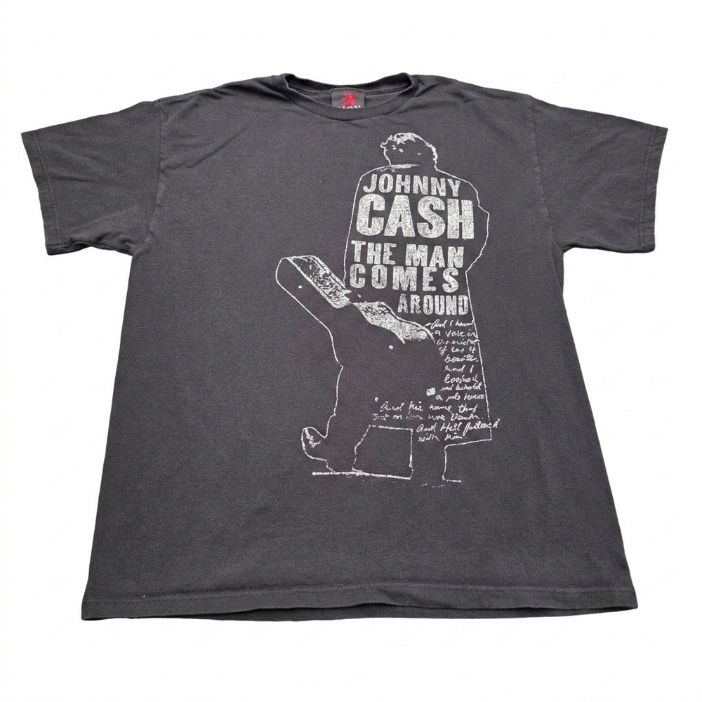 Johnny Cash The Man Comes Around T-Shirt Zion Rootswear Mens Large Black Vintage
